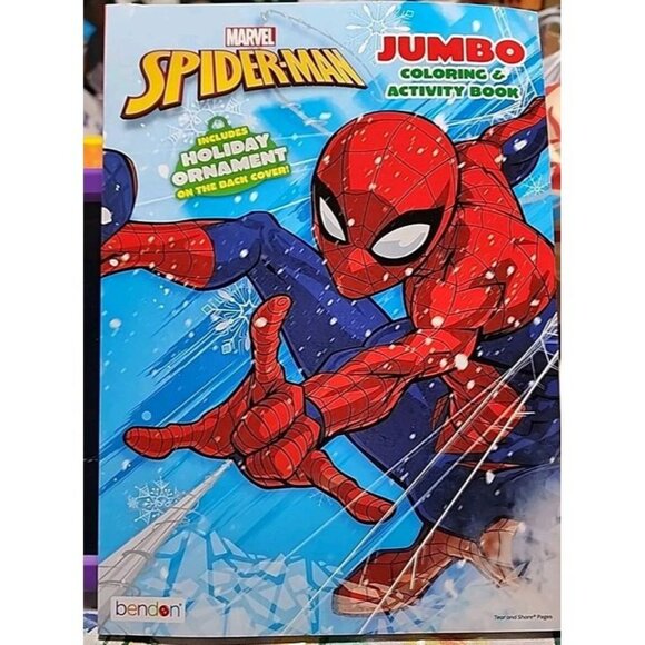 Spiderman Christmas Jumbo Coloring & Activity Book Tear & Share Pages NEW! - Picture 1 of 2